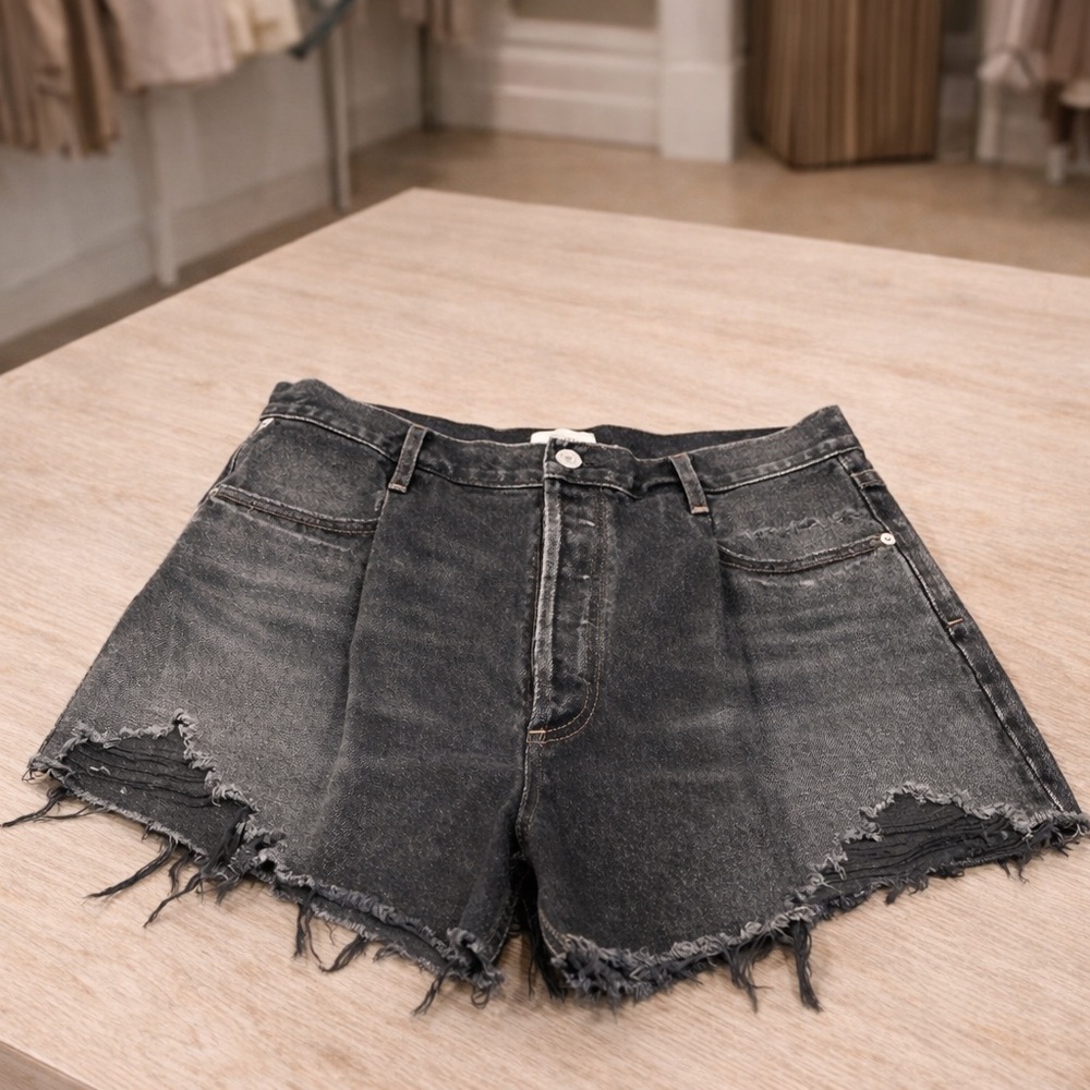 Citizens of Humanity Pleated Denim Shorts Size 27 Production Sample button fly